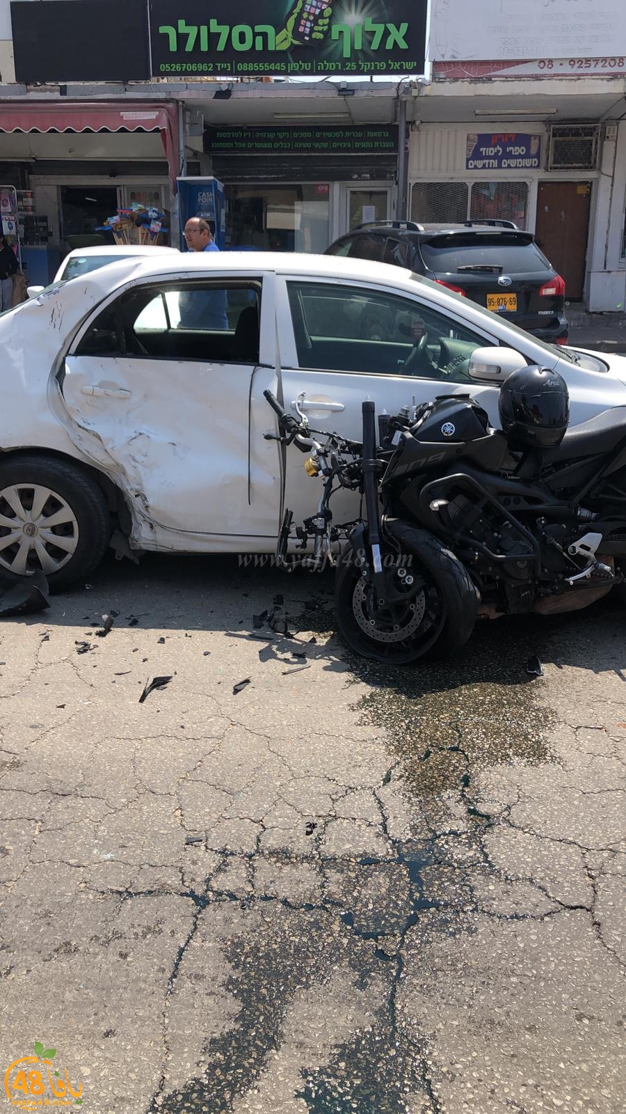 الرملة: اصابة متوسطة لسائق دراجة نارية بحادث طرق 